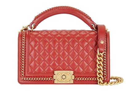 Medium Boy Top Handle Flap Bag, front view